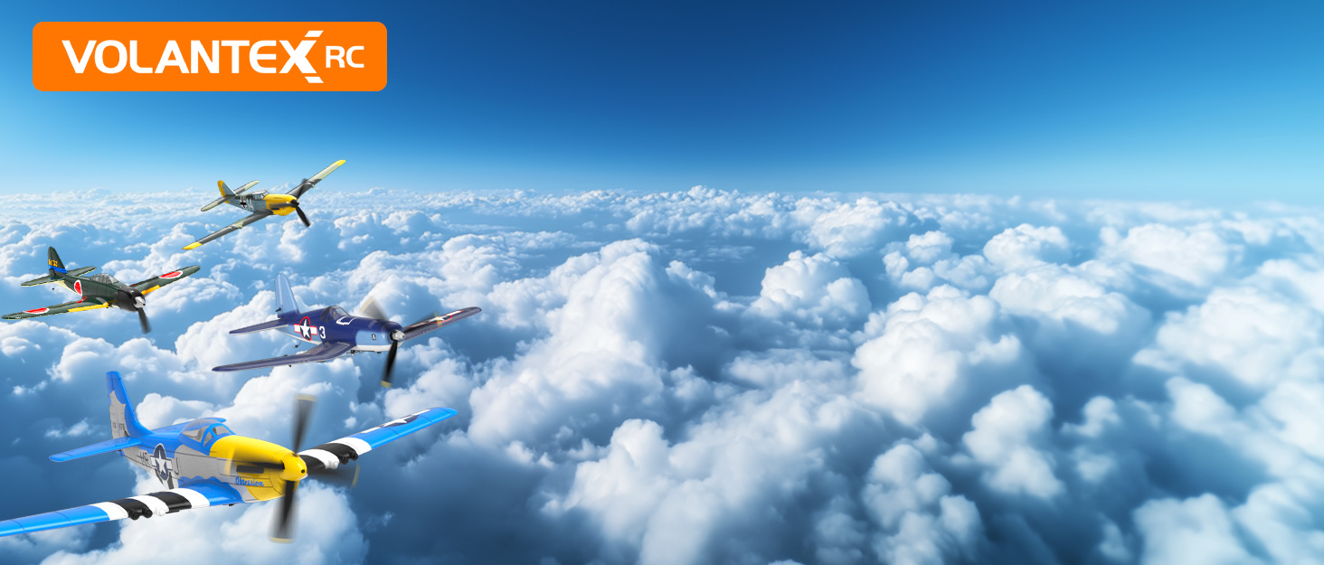 Радіокерований літак Volantexrc P-47 RTF 2.4GHz з гіростабілізацією, USB зарядкою, акумулятором та пультом – для початківців та досвідчених пілотів