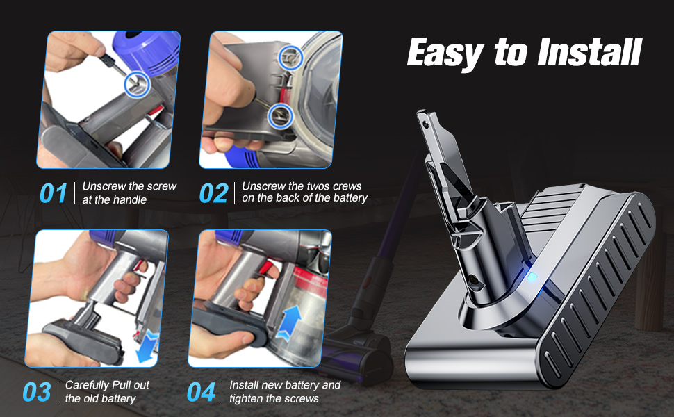Акумулятор для пилососа Dyson V7 SV11 (Animal, Motorhead, Trigger, Fluffy) — Запасна Li-ion батарея з набором інструментів та фільтрами, сірий