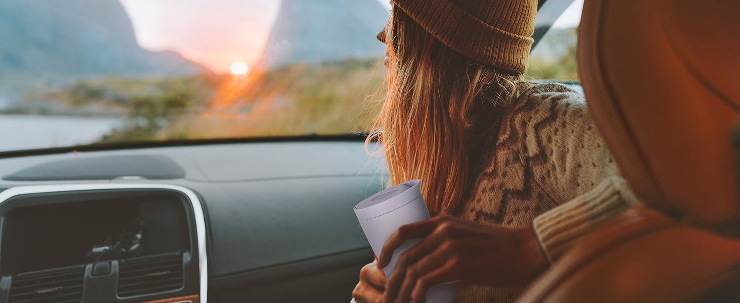 Термокружка VINSUN 350 мл, з нержавіючої сталі, подвійні стінки, ізольована, без витоку, для гарячих та холодних напоїв, з Quick Press кришкою, для авто, університету (фіолетовий)