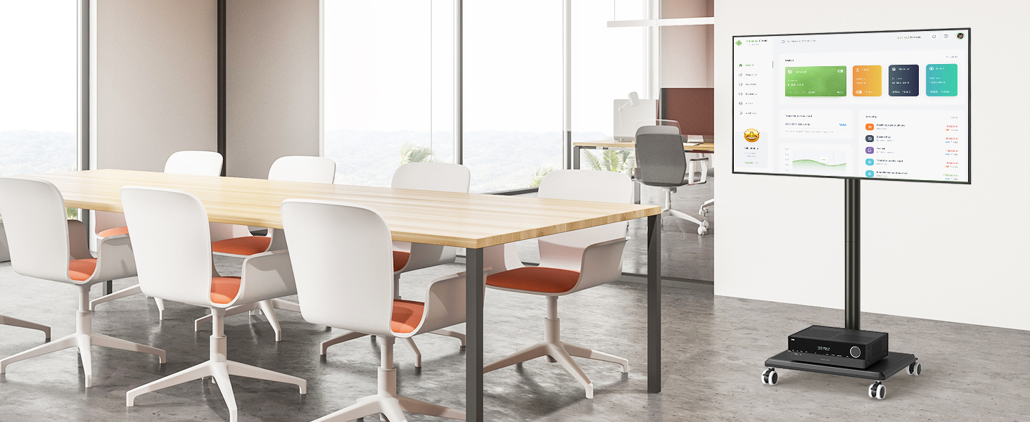 Підставка для телевізора на колесах з полицею, чорна. Підходить для телевізорів 27-55 дюймів, до 40 кг, VESA 400x400 мм