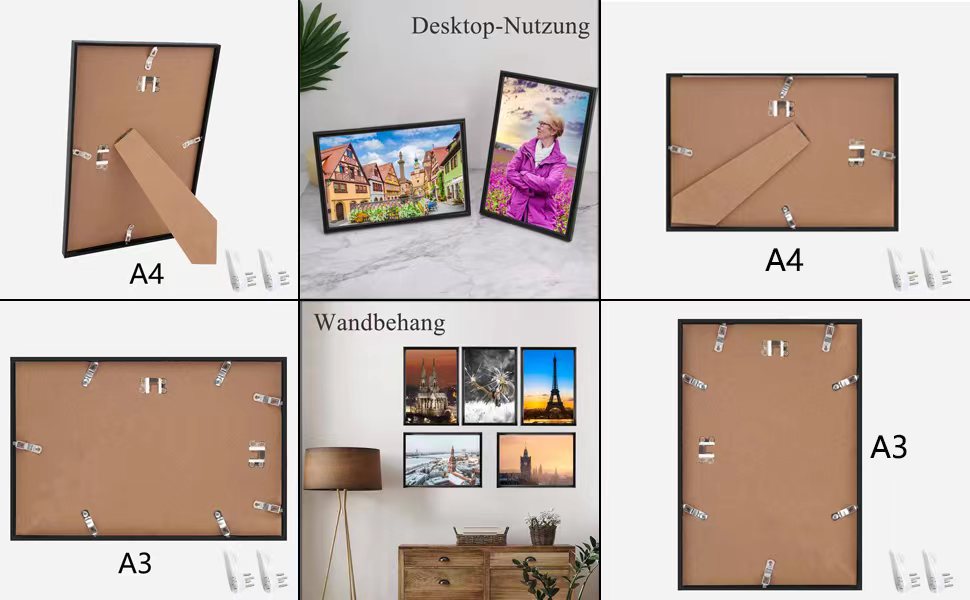 Набір рамок для фотографій Dmyifan 5, рамка для фотографій формату А4(21 х 29,7 см), рамка для портретів з оргскла з безшовним гачком