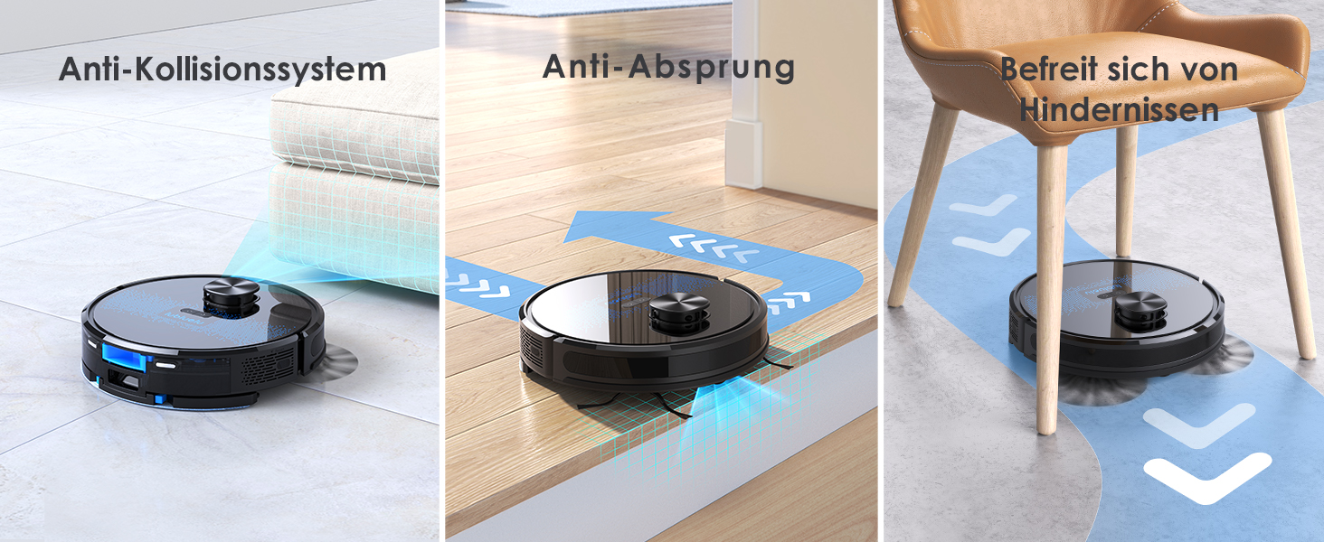 Робот-пилосос Lubluelu SL60 Pro 3-в-1 з док-станцією, Lasernavigation, APP управління, 4500Pa, для твердих поверхонь, килимів, шерсті тварин