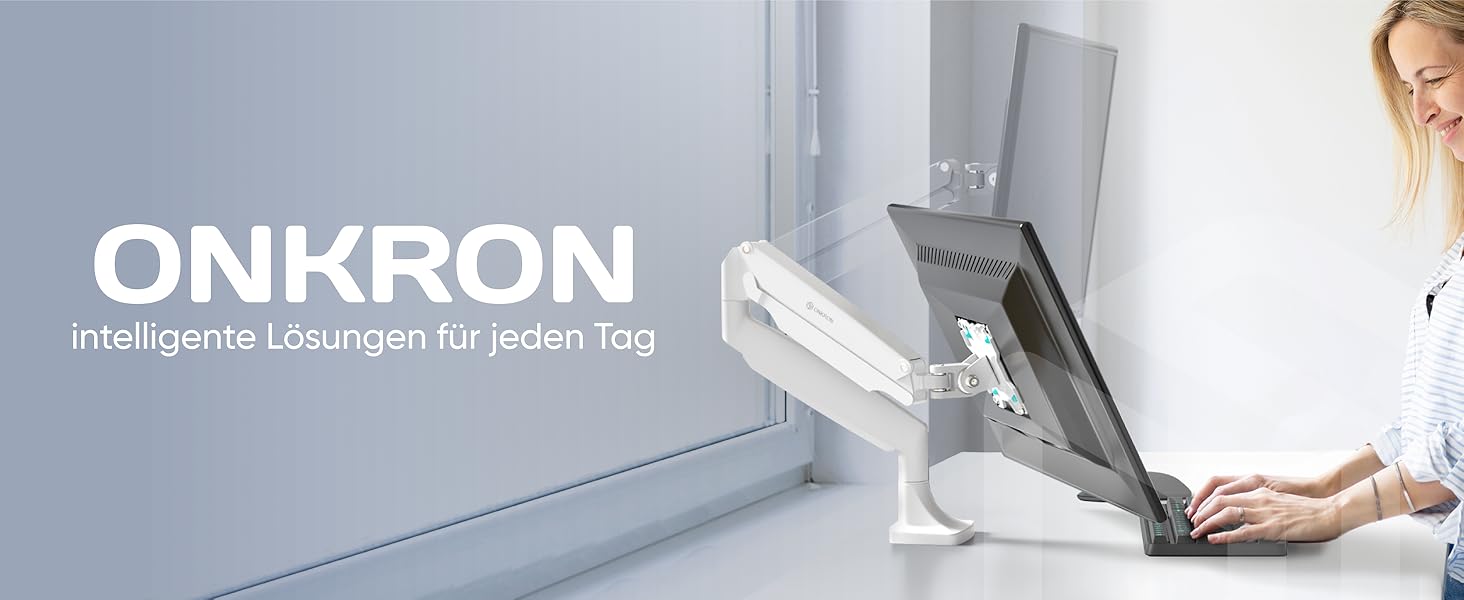 Кріплення для монітора ONKRON G100-W, 13-32 дюйми, до 9 кг, газ-амортизатор, VESA 75x75-100x100, білий