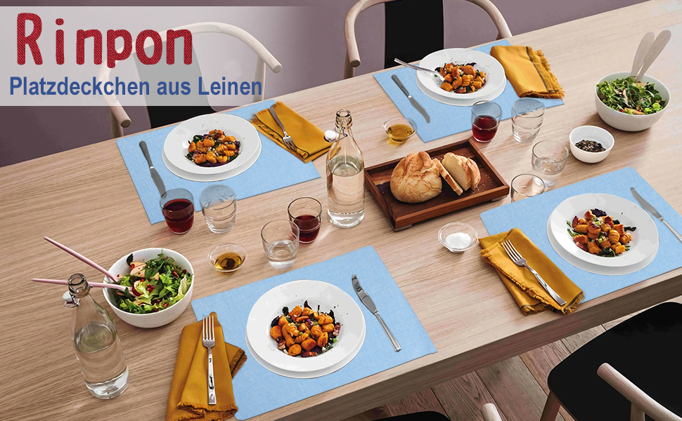 Тканинні серветки на стіл Rinpon, 8 шт., льон, для кухні, машинного прання, стійкі до тепла, без складок, товстий поліестер, бежеві