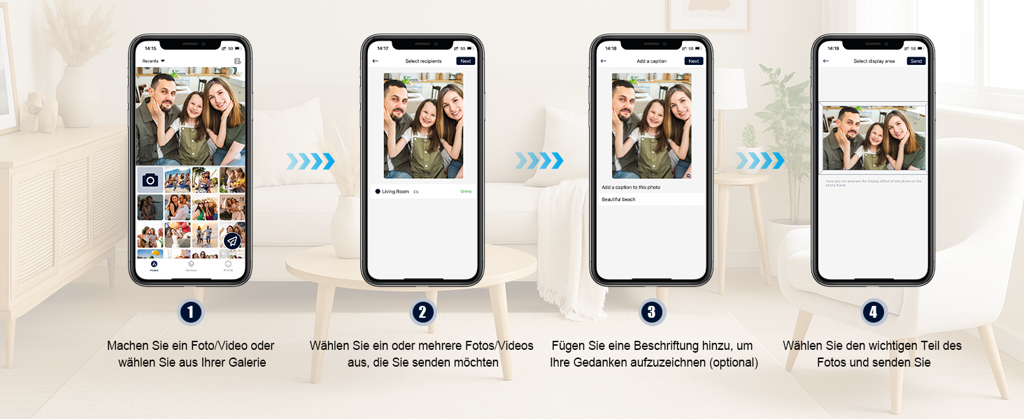 Цифровий фоторамка 10.1 дюйма з Wi-Fi, 32GB, IPS сенсорний екран, автоматичне обертання, чорний колір