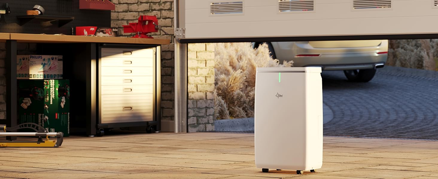 SUNTEC DryFix 20 Lumio: Електричний осушувач повітря для приміщень до 63 м² – 20 л/добу, 3-в-1 (осушувач, очищувач повітря, сушарка для білизни)