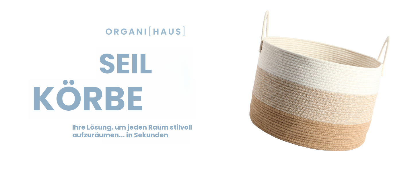 Плетені кошики OrganiHaus: великий кошик для зберігання, плетений кошик для білизни, іграшок, ковдр та подушок (50x33 см, 3 кольори, медовий)