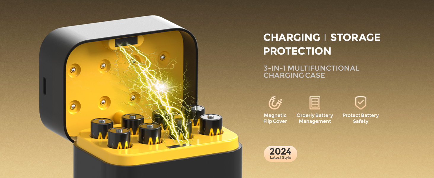 Набір літієвих акумуляторів imuto AAA 1.5V 1300mWh (8 шт.) з зарядним пристроєм, 2500 циклів зарядки