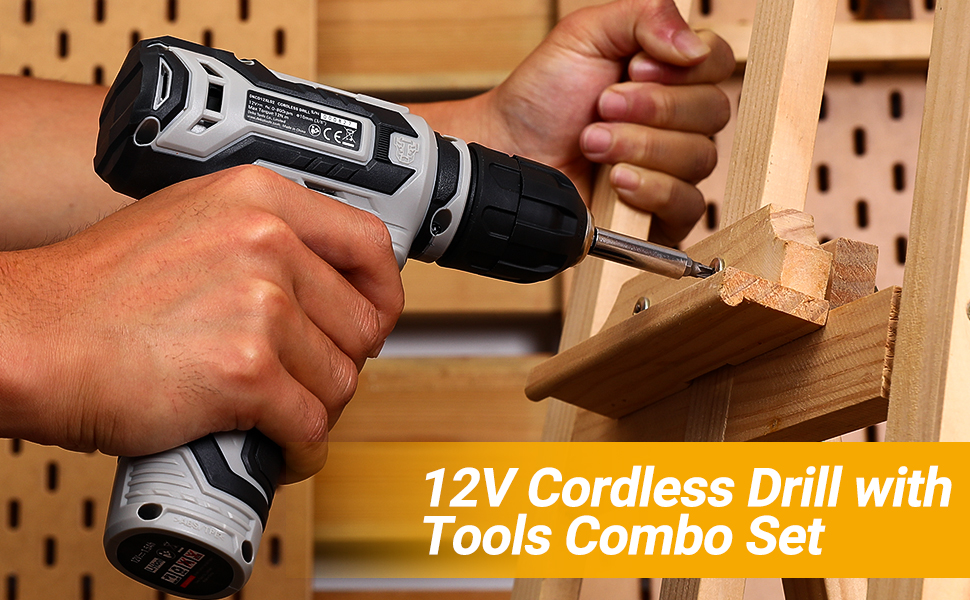 Набір інструментів DEKO 133 предмети в кейсі: акумуляторний дриль-шуруповерт 12V для ремонту та домашнього використання (сірий)