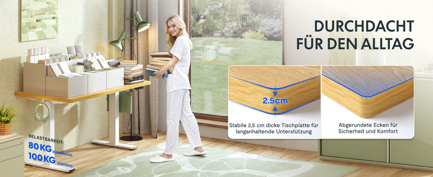 Регульований стіл FLEXISPOT 160x80 см з LED-дисплеєм та пам'яттю (Акорн, Білий)