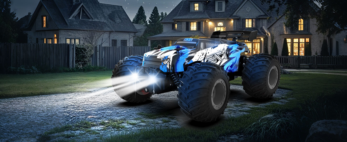 RC Автомобіль Feimuosi 1:18 позашляховик, 2.4GHz, світлодіодне підсвічування, 2 акумулятори, 20 км/год, для дітей та дорослих (Світло-блакитний)