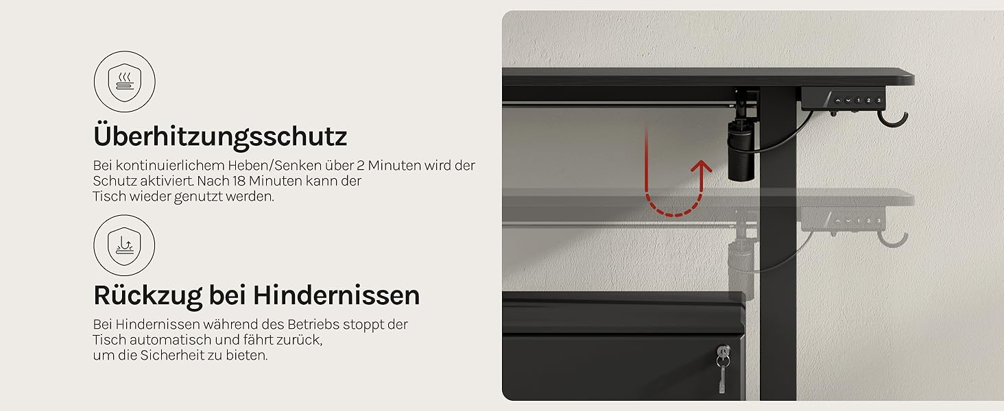 Електричний регульований по висоті письмовий стіл WOLTU з функцією пам'яті та захистом від зіткнень, комп'ютерний стіл для дому та офісу, чорний, 120 x 60 см