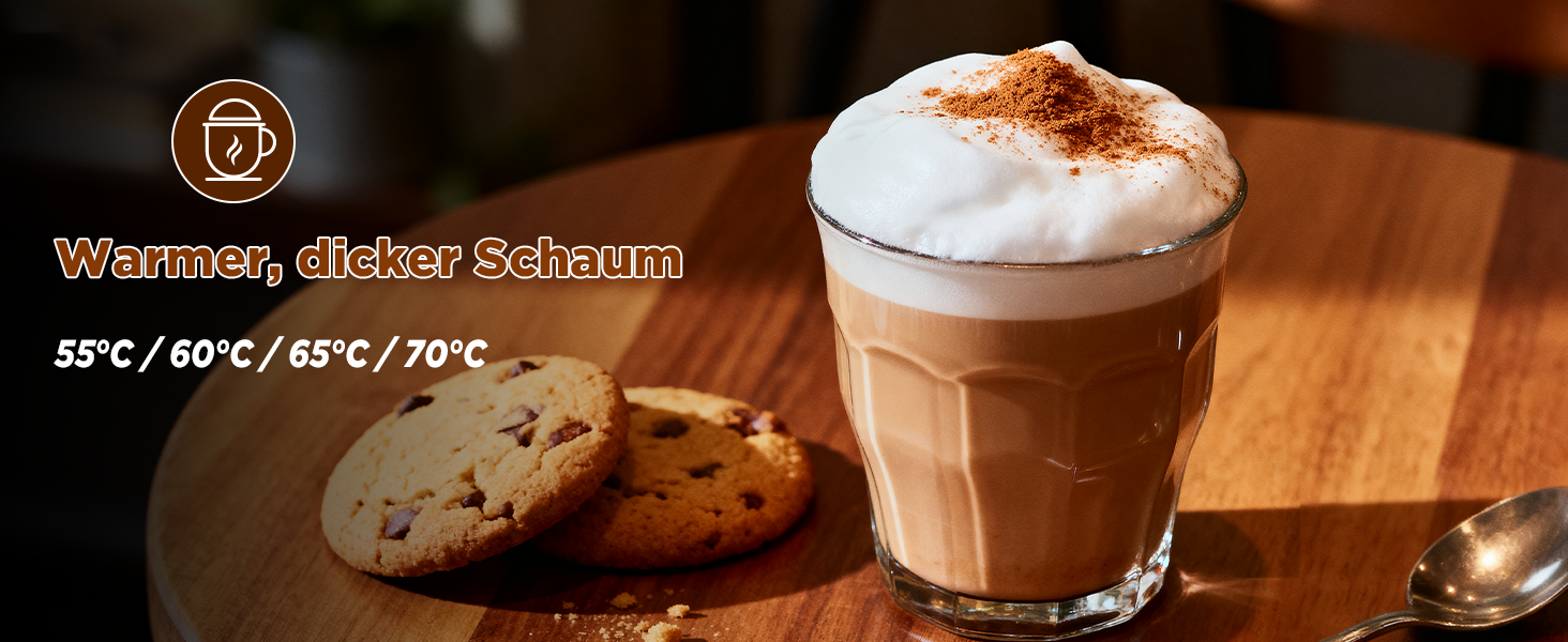 Електричний спінювач молока 5-в-1 з нержавіючої сталі, 500 мл, знімний контейнер, контроль температури, для гарячого та холодного молока, капучино, лате