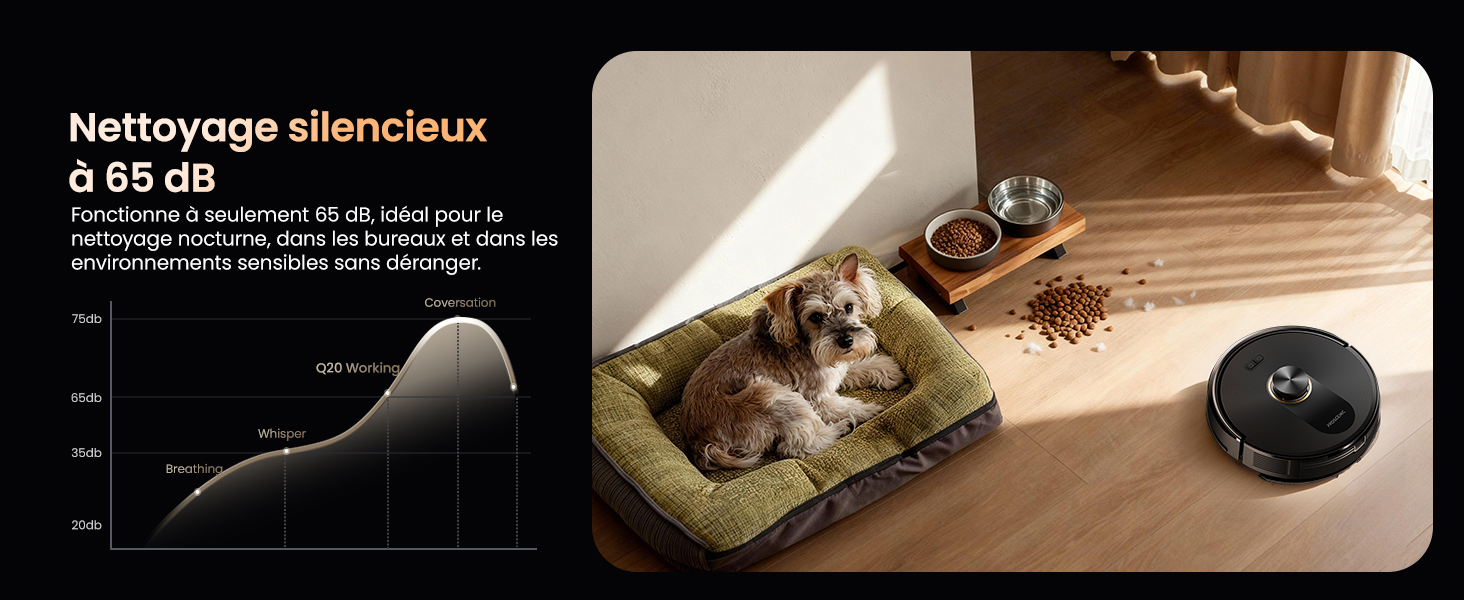 Робот-пилосос Proscenic Q20Plus з функцією миття, 10000Pa, 200хв, бездротовий, самостійна очистка, 3-в-1 для тварин, килимів, твердих поверхонь, чорний