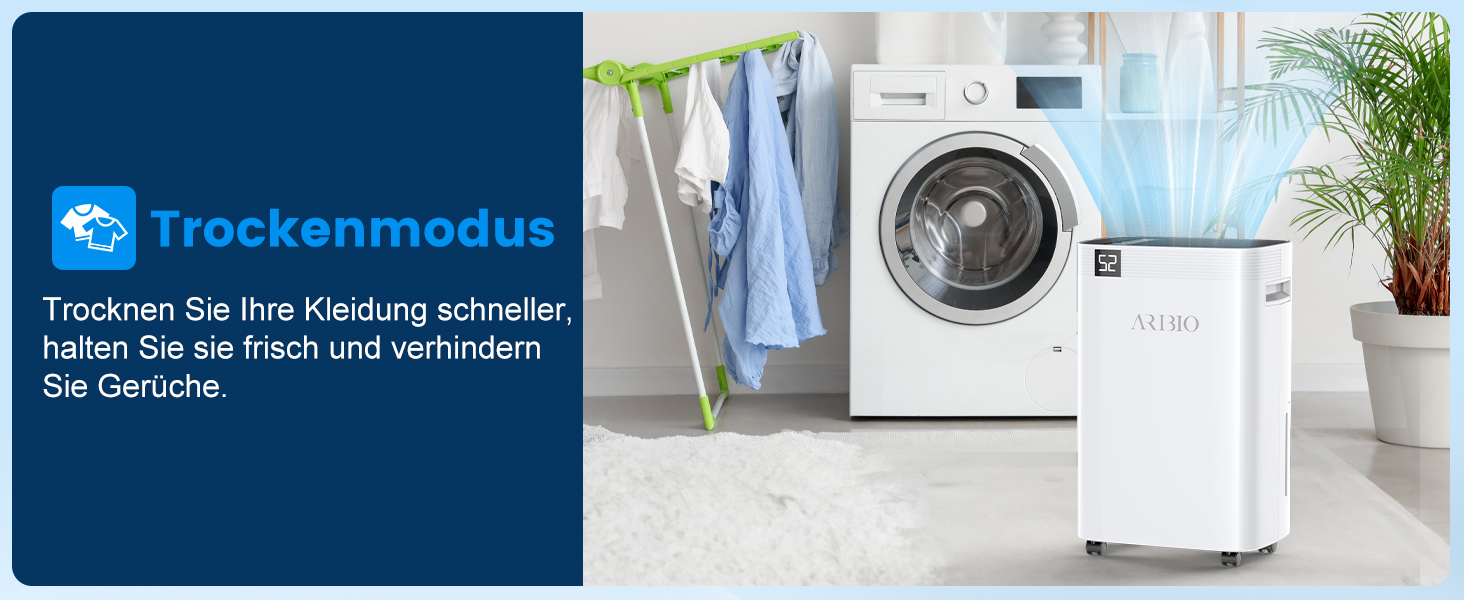 Електричний осушувач повітря 20л/день, високої продуктивності, з функцією сушіння білизни, таймером та системою відтавання, для приміщень до 200 м³/60 м², підходить для квартир, ванних кімнат, підвалів, гарантія 10 років