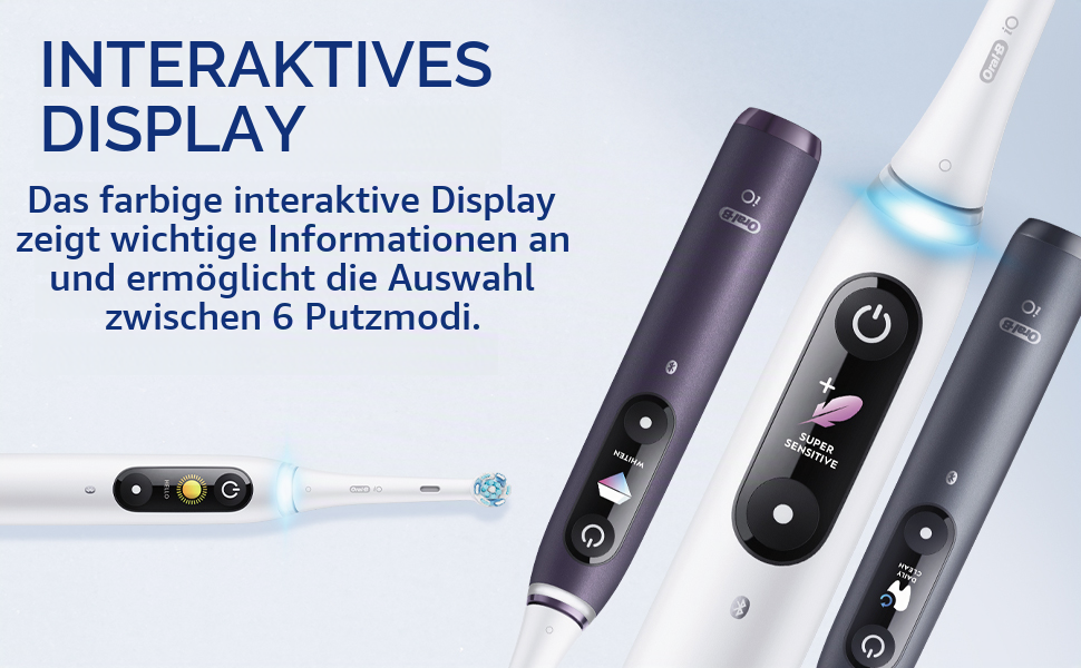 Електрична зубна щітка Oral-B iO Series 8 Plus Edition (набір 2 шт), 6 режимів чищення, 4 смінні насадки, дорожній кейс, чорний/фіолетовий