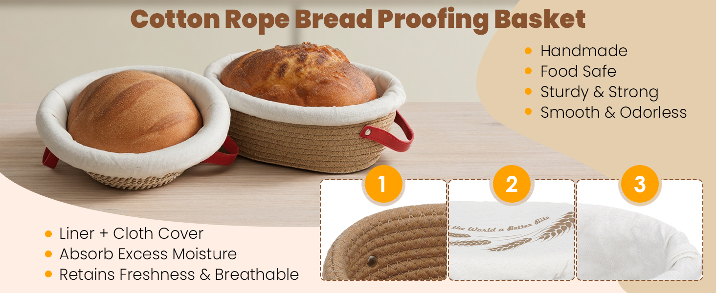 Набір для випічки хліба: корзинка з бавовняного шнура, набір для закваски, аксесуари для випічки, дріжджовий міксер, скребок для тіста, для початківців