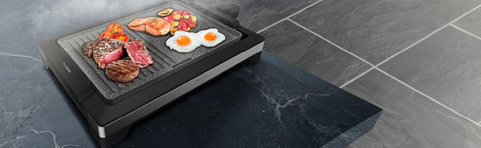 Електрична гриль-плита Cecotec Tasty&Grill 2000 InoxStone, 2000 Вт, нержавіюча сталь, регульована температура, антипригарне покриття