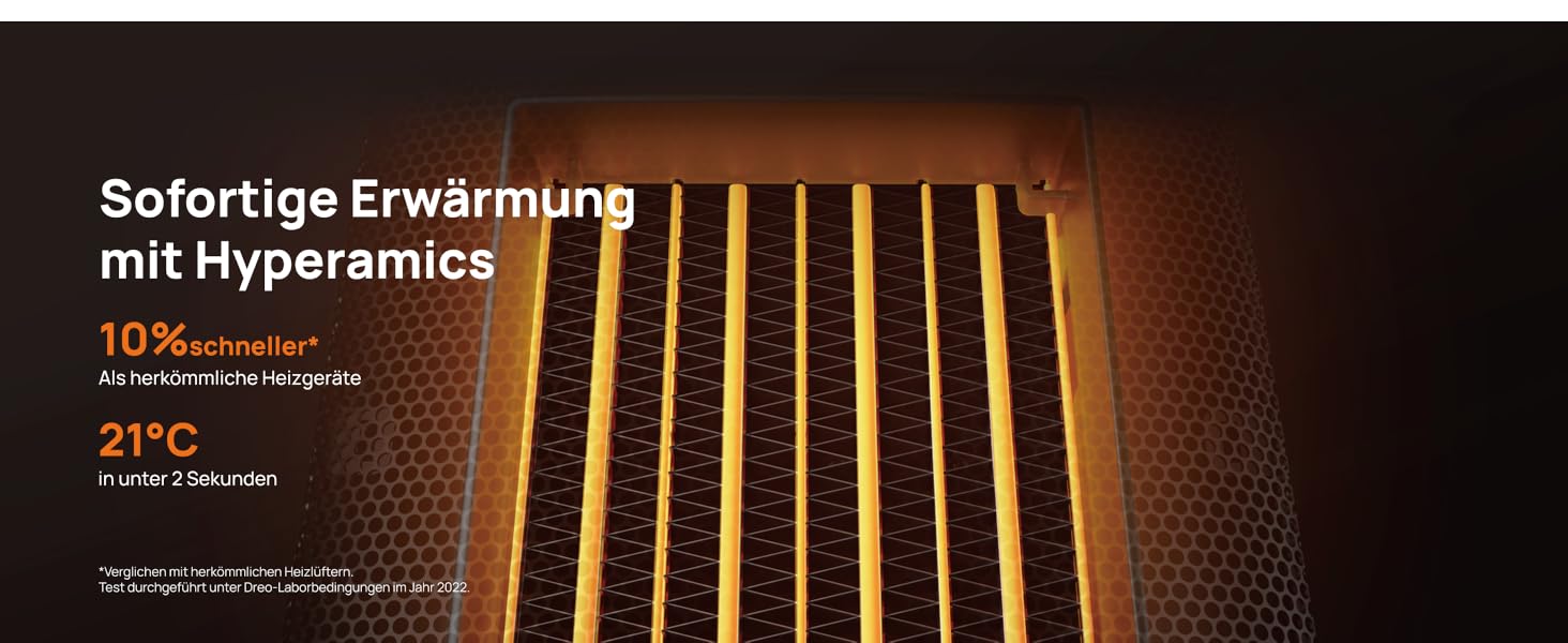 Електричний обігрівач Dreo з термостатом, 1500W, PTC-кераміка, тихий, з осциляцією, ECO-режим, таймер 12 годин, захист від перегріву та перекидання