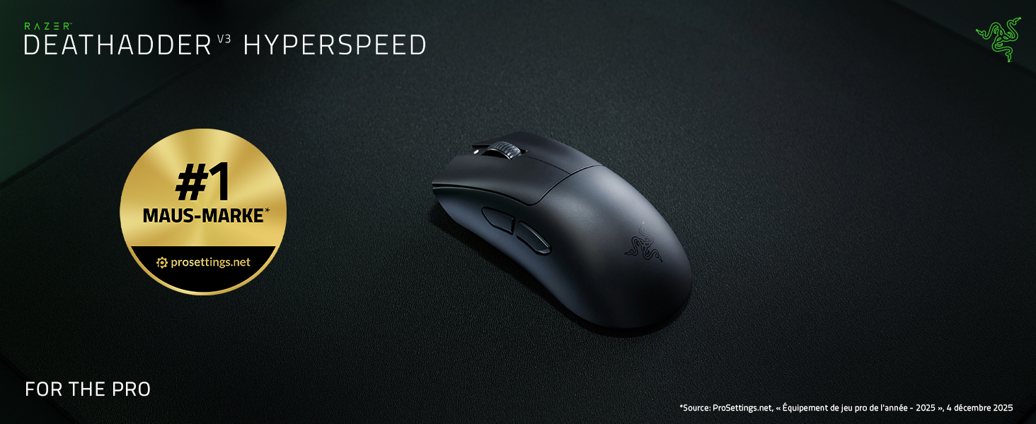 Ігрова миша Razer DeathAdder V3 HyperSpeed бездротова ергономічна, 26K DPI, вага 55г, чорна