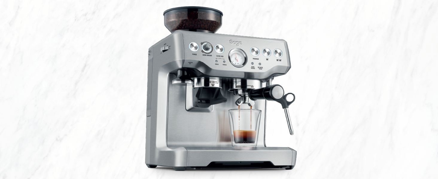 Кавомашина Sage Barista Express з вбудованим млином та капучинатором - еспресо, лате, капучино (нержавіюча сталь)
