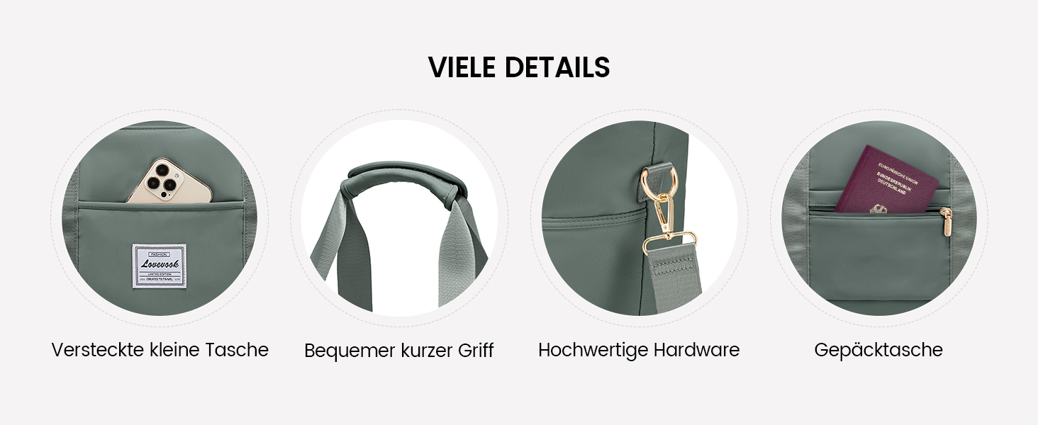 Сумка-мішок LOVEVOOK для жінок, 42L, водонепроникна, з відділенням для взуття, для подорожей, спортзалу, басейну, пологів, Ryanair