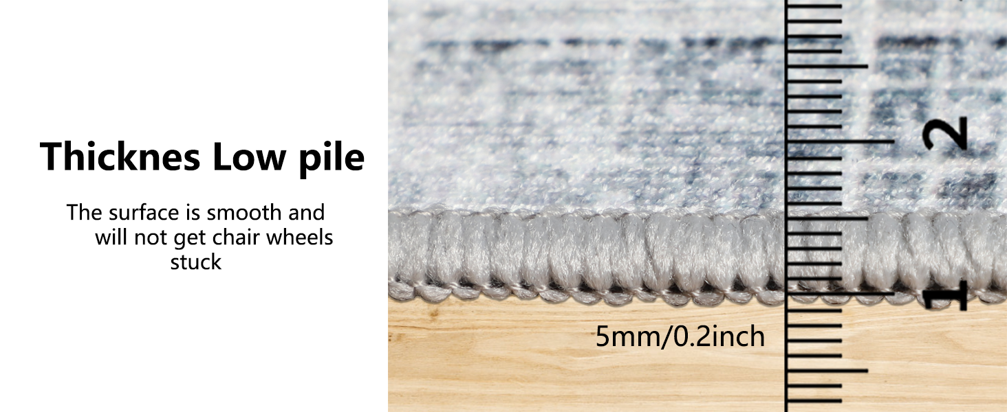 Килимок для підлоги 120x150 см під офісний стілець, для захисту твердої підлоги, Boho стиль, сірий