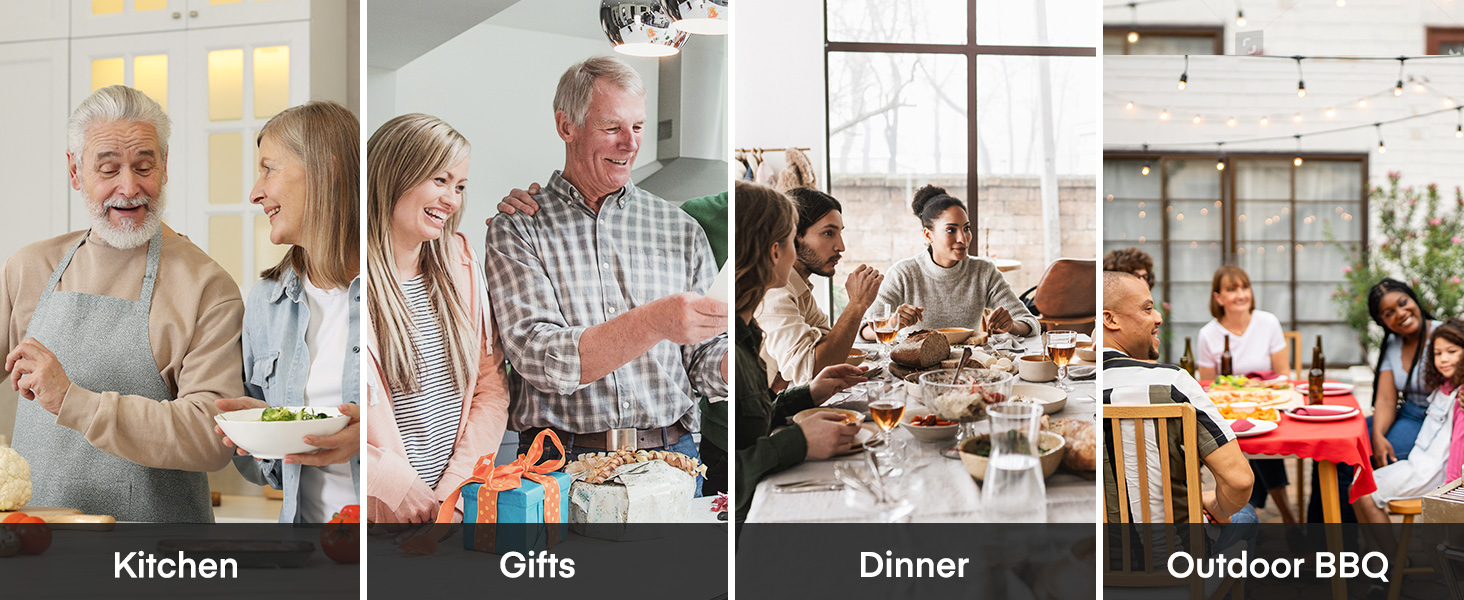 Набір ножів FOHERE 13 предметів з підставкою, нержавіюча сталь, з інтегрованим точилом, антипригарне покриття, ергономічні ручки, чорний граніт