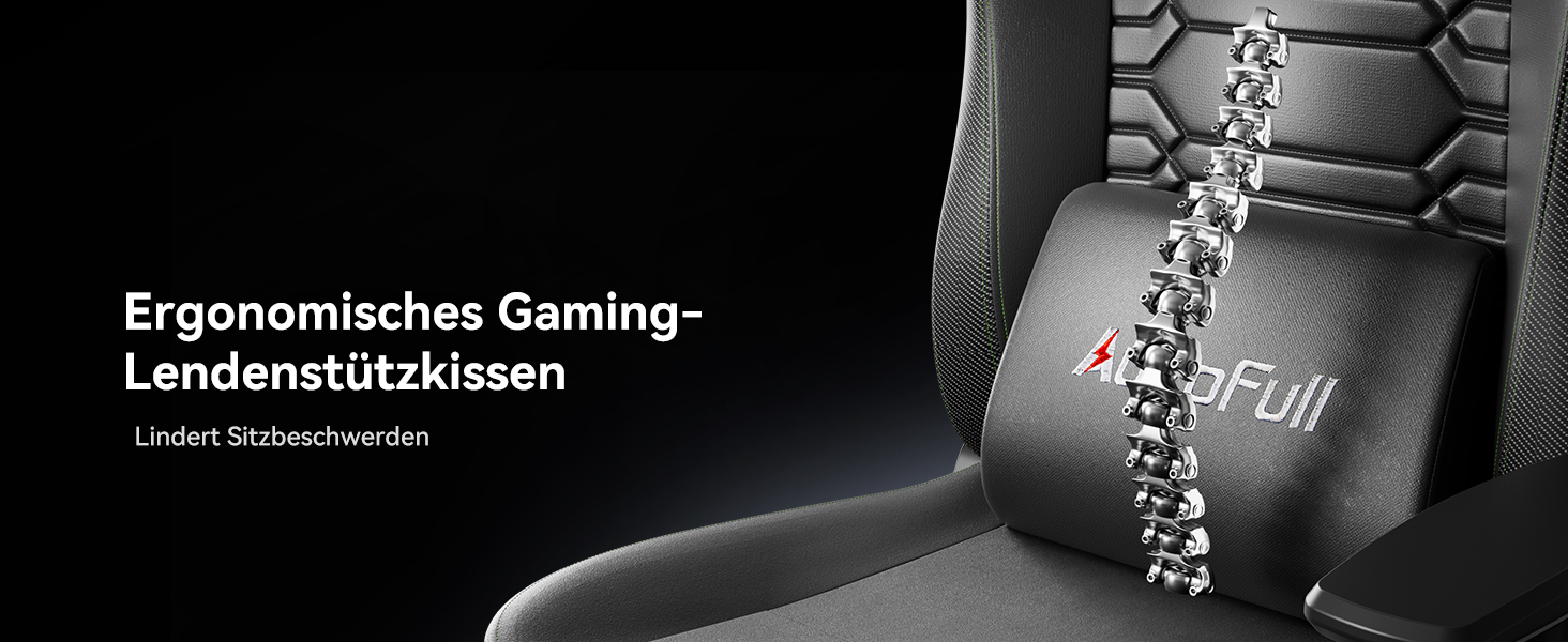 Ігровий крісло AutoFull C3: ергономічне, з 2D підлокітниками, підставкою для ніг, подушками для голови та попереку | Макс. вага 150 кг | Чорний зразок тканини