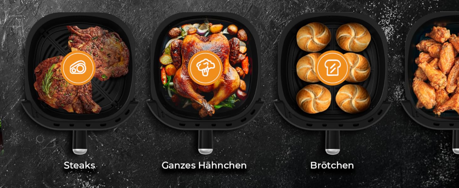 Фритюрниця Balter Airfryer HL-551T 5.5 л, чорна: 12 програм, 100 рецептів, з вікном