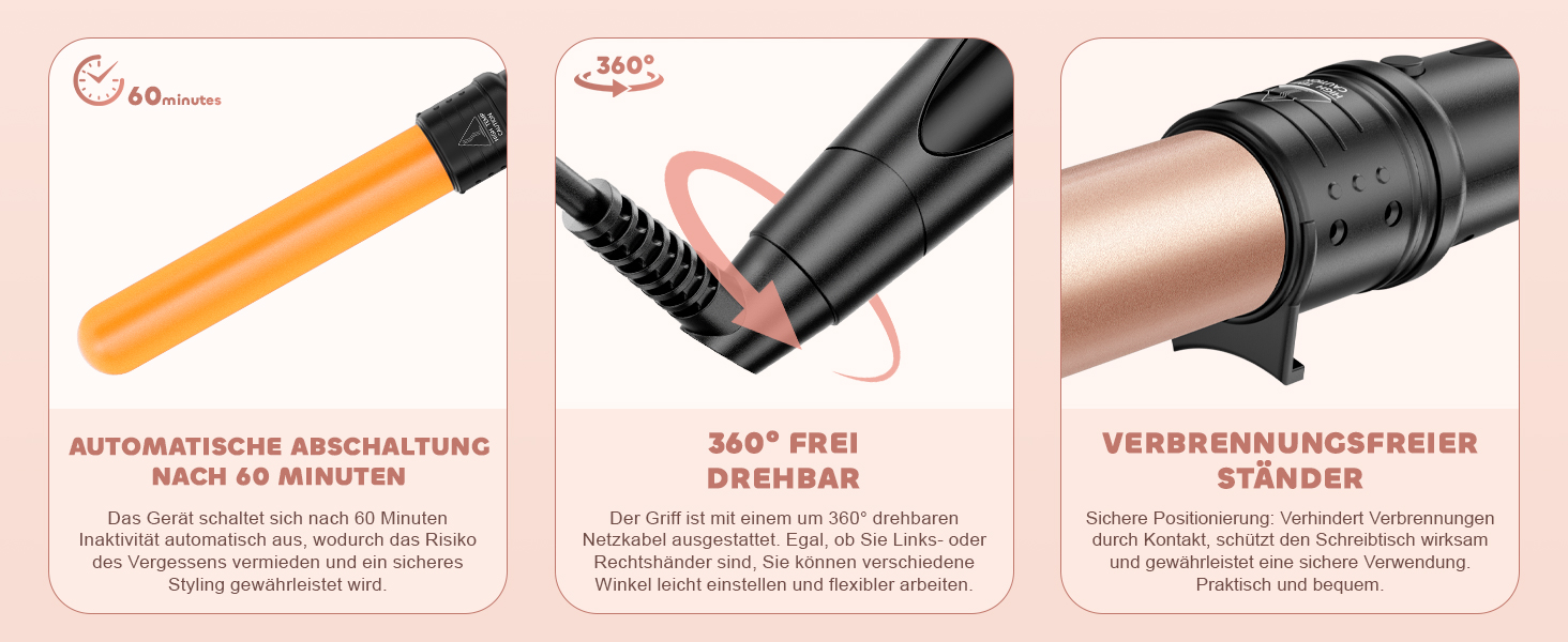 Локкенштаб NWOUIIAY 6 в 1 з LCD-дисплеєм, керамічним покриттям, набір для створення локонів, багатофункціональне змінне насадки, для великих та маленьких локонів, з рукавичками, регулювання температури (колір шампань)