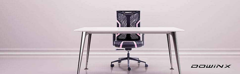 Ігровий крісло Dowinx для офісу та дому: ергономічний, з підлокітниками 3D, функцією гойдання, шкіра, поворотний, чорно-сірий