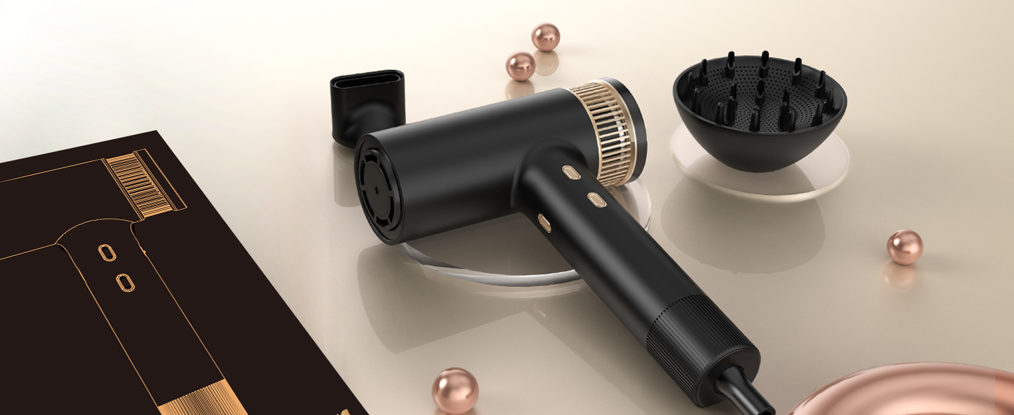 Мультистайлер для волосся 7 в 1 UKLISS Hairstyler Pro: фен, автоматична плойка, кругла щітка та вирівнювач для професійного стайлінгу, чорний