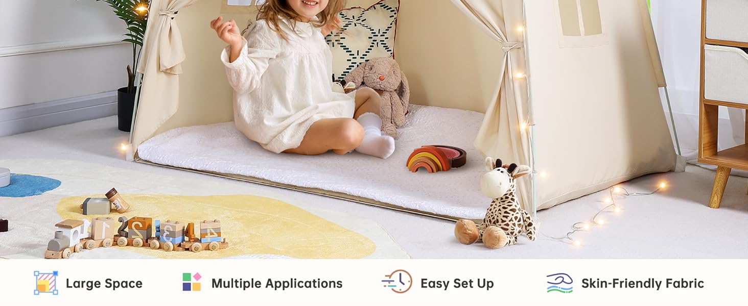 Дитячий намет-тіпі Сумбабебі: великий, з прапорами. Ідеально для гри в приміщенні. Підходить для хлопчиків та дівчаток. Дитячий ігровий будиночок, намет-тіпі для малюків, ігровий намет для дитячої кімнати. Чудовий подарунок!