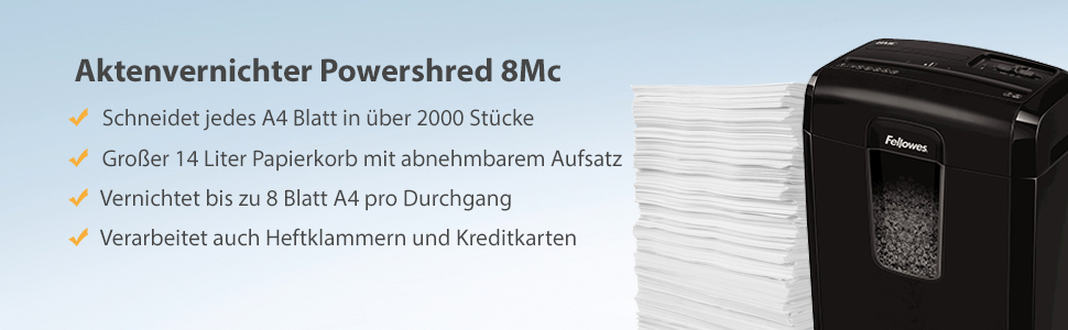 Fellowes Powershred LX50 – Шредер для офісу та дому, 8Mc, чорний