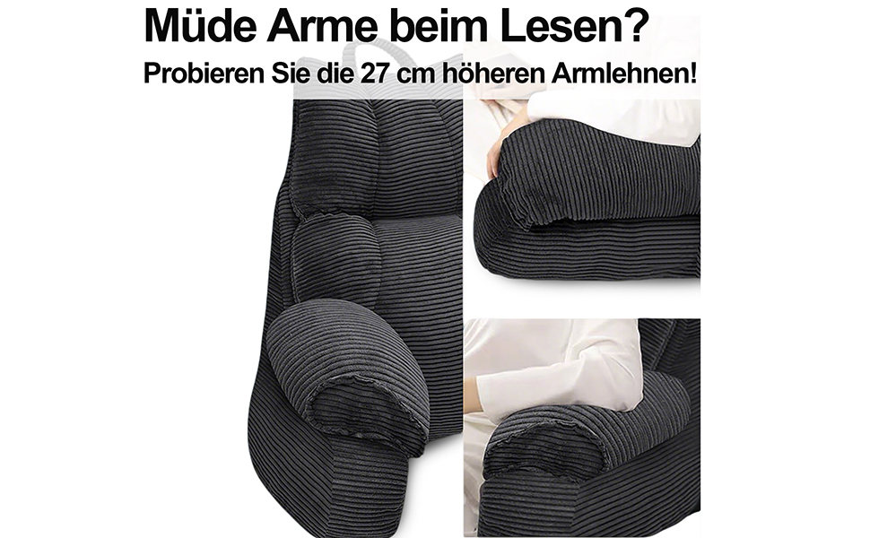 Підлогове крісло-мішок для читання та відпочинку, 65x30 см, сірий (Charcoal)