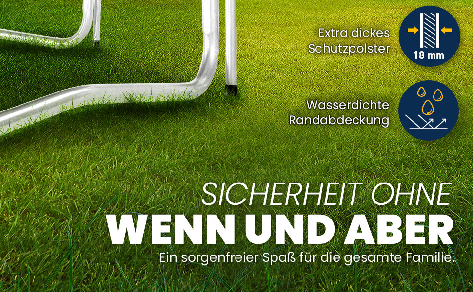 Батут KIDUKU Ø 244/305/366/427 см з сіткою, драбиною та захисним покриттям | Для дітей та дорослих до 150 кг | Садовий батут