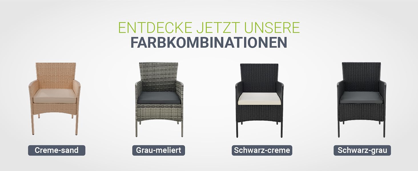 Садовий набір меблів Juskys Fort Myers з ротангу (кремовий) на 4 особи: диван, 2 крісла, стіл, подушки - вуличні меблі для балкона та саду
