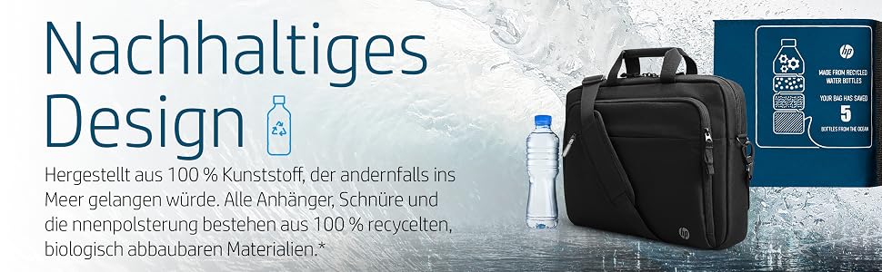 Сумка-чохол для ноутбука HP Professional до 15.6 дюймів, водовідштовхуюча, з RFID-захистом та подвійними замками, чорна