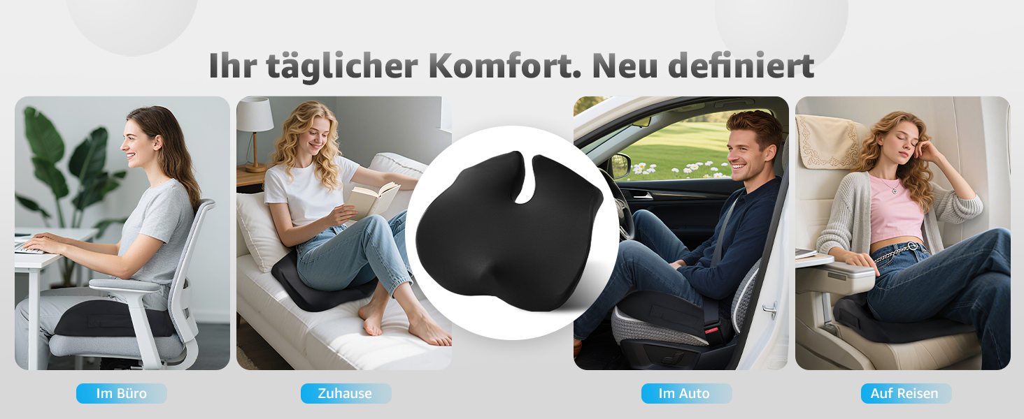 Ортопедична подушка для сидіння BRO Extra з охолоджуючим Ice Silk чохлом, піна Memory Foam, для офісного крісла, авто та інвалідного візка. Зняття навантаження з куприка.