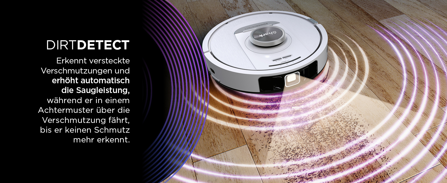 Робот-пилосос Shark PowerDetect з автопорожненням, самоочищення, до 60 днів роботи, для шерсті тварин, килимів та твердих підлог, з 3D та LiDAR навігацією, 14,5 см, білий