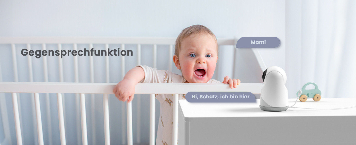 Відеоняня GHB з камерою 5'' HD IPS, 720P, 3050mAh, VOX, Zoom 3X, Нічне бачення, Зв'язок, 8 колискових, Підтримка 4 камер