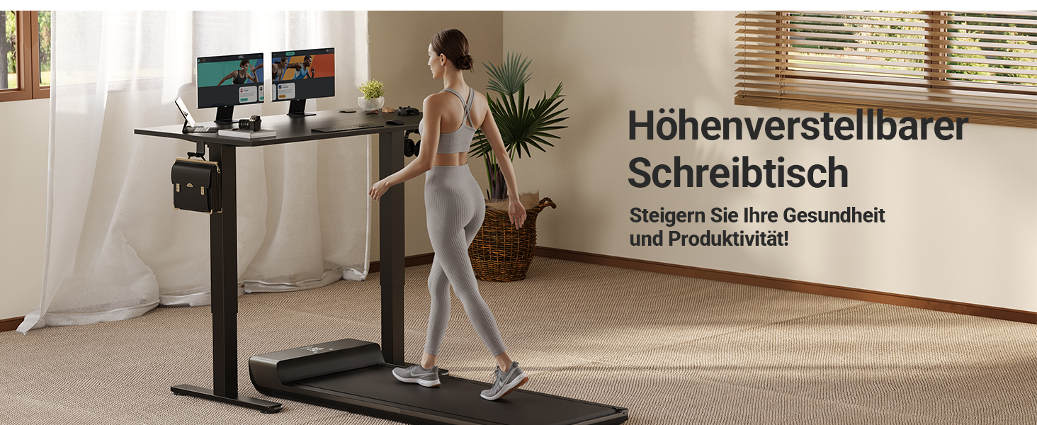 Електричний регульований стіл Claiks 120x60 см з пам'яттю, з гачками, чорний