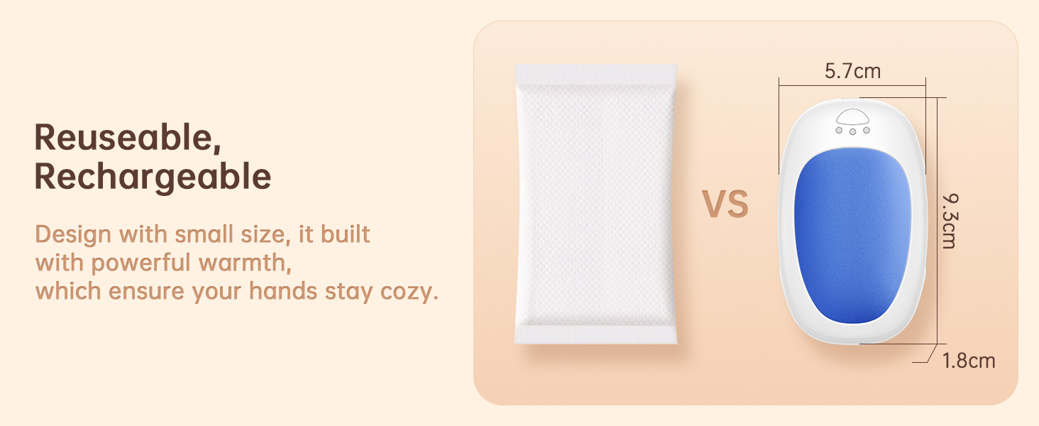 Jonwall Електричні грілки для рук, 2 шт., USB, багаторазові, портативні, 3 режими нагріву, для кемпінгу, полювання, гольфу, подарунок для жінок та чоловіків (блакитний)