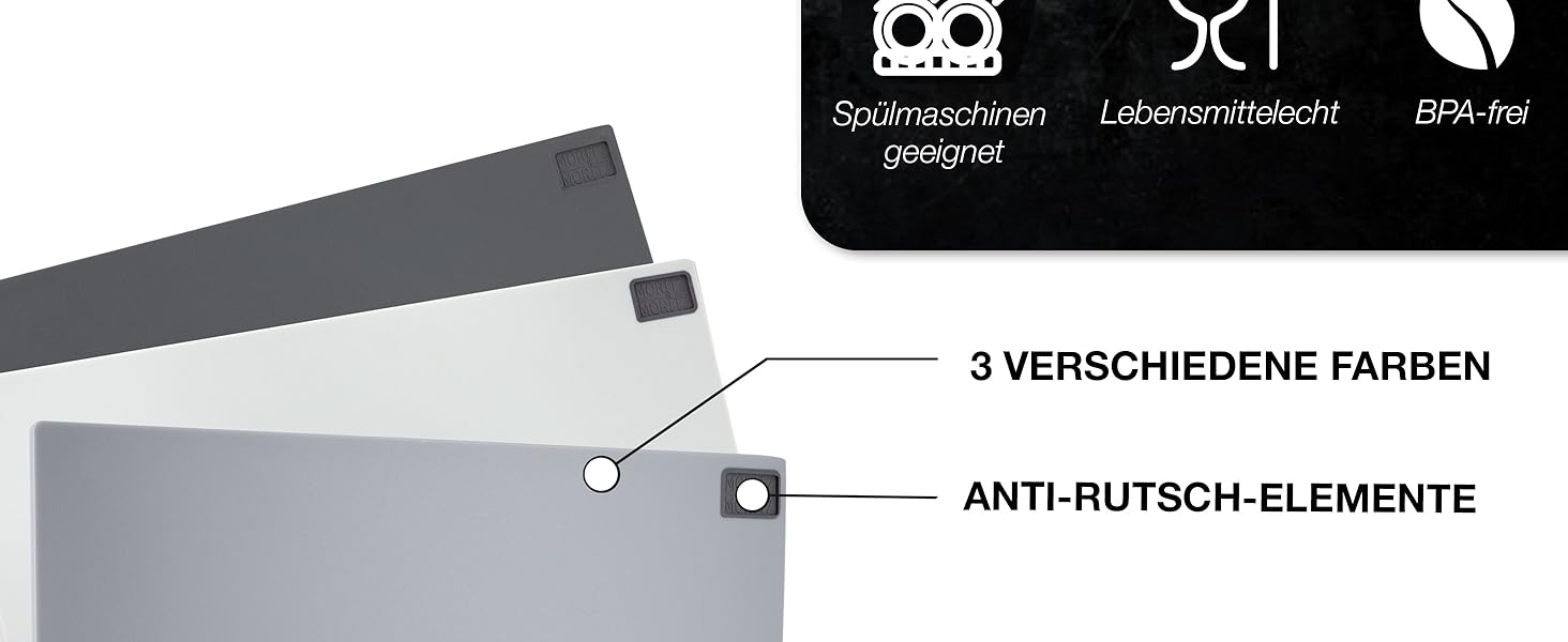 Набір з 3 дерев'яних обробних дощок Moritz & Moritz - 32 x 22 см, сірий, з підставкою, для кухні, можна мити в посудомийній машині