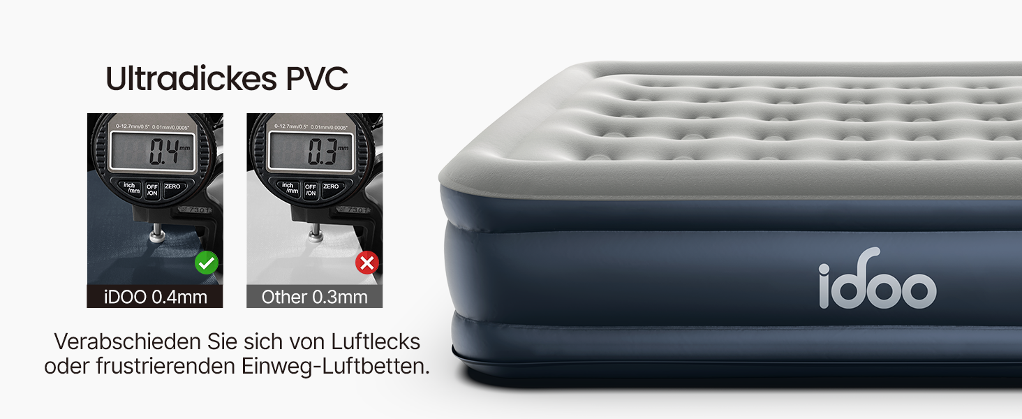 Надувний матрац iDOO самонадувний, 2 персони, з електричним насосом, для кемпінгу, 152x203x46 см, 295 кг