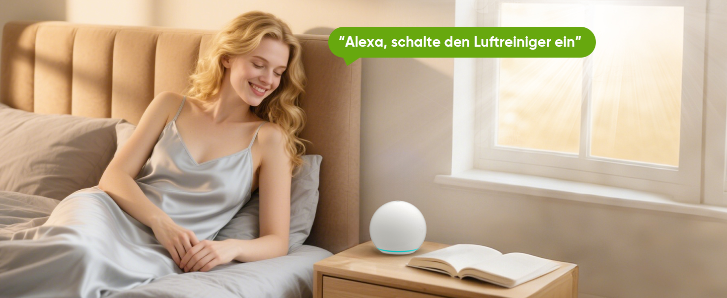 Повітряний фільтр з керуванням через додаток, HEPA H14, фільтр з активованим вугіллям, розумний очищувач повітря для дому з Alexa, для великих приміщень, Smart WiFi, KJ3-7S