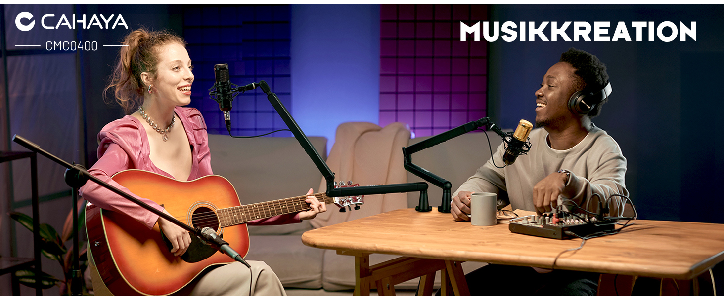 CAHAYA Мікрофонний стійкий кронштейн Boom Arm Professional: Регульований мікрофонний кронштейн з подовжувачем, низькопрофільний дизайн для стрімінгу та запису, вантажопідйомність до 2.5 кг