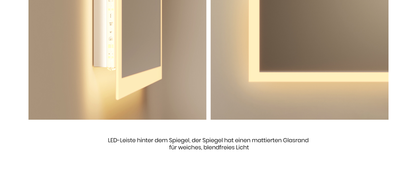 Дзеркало для ванної кімнати EMKE з підсвічуванням 120x60 см, тепле біле світло 3000K, вимикач, матове обрамлення