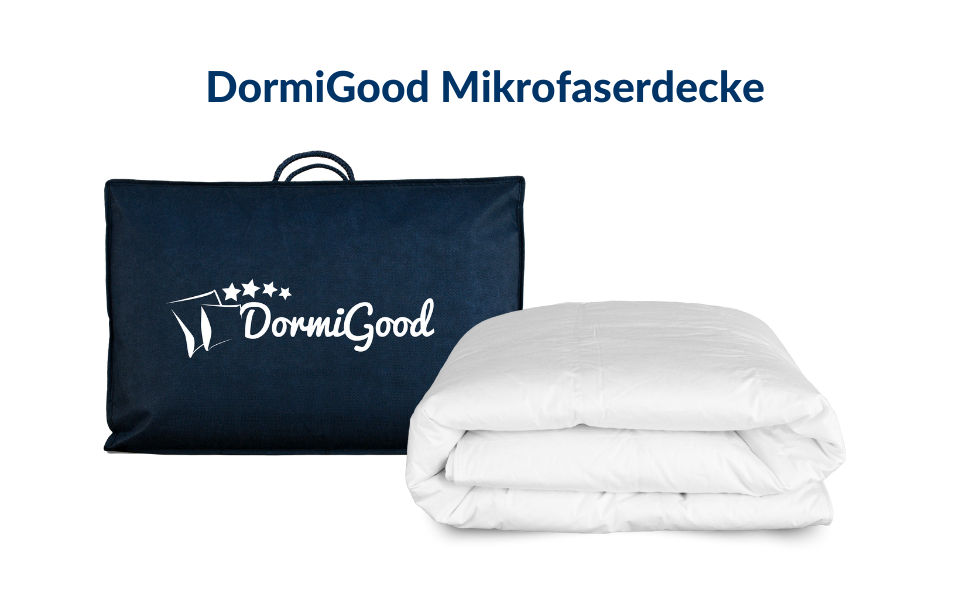 Плед DormiGood Premium з мікрофібри, 140x200 см, Made in Germany, для алергіків, з наповнювачем Sensofill, сертифікат Oeko TEX, бавовняний чохол, 1 шт.